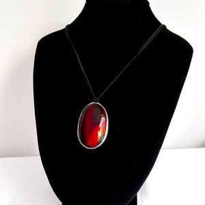 Vintage Red Agate Gemstone Pendant